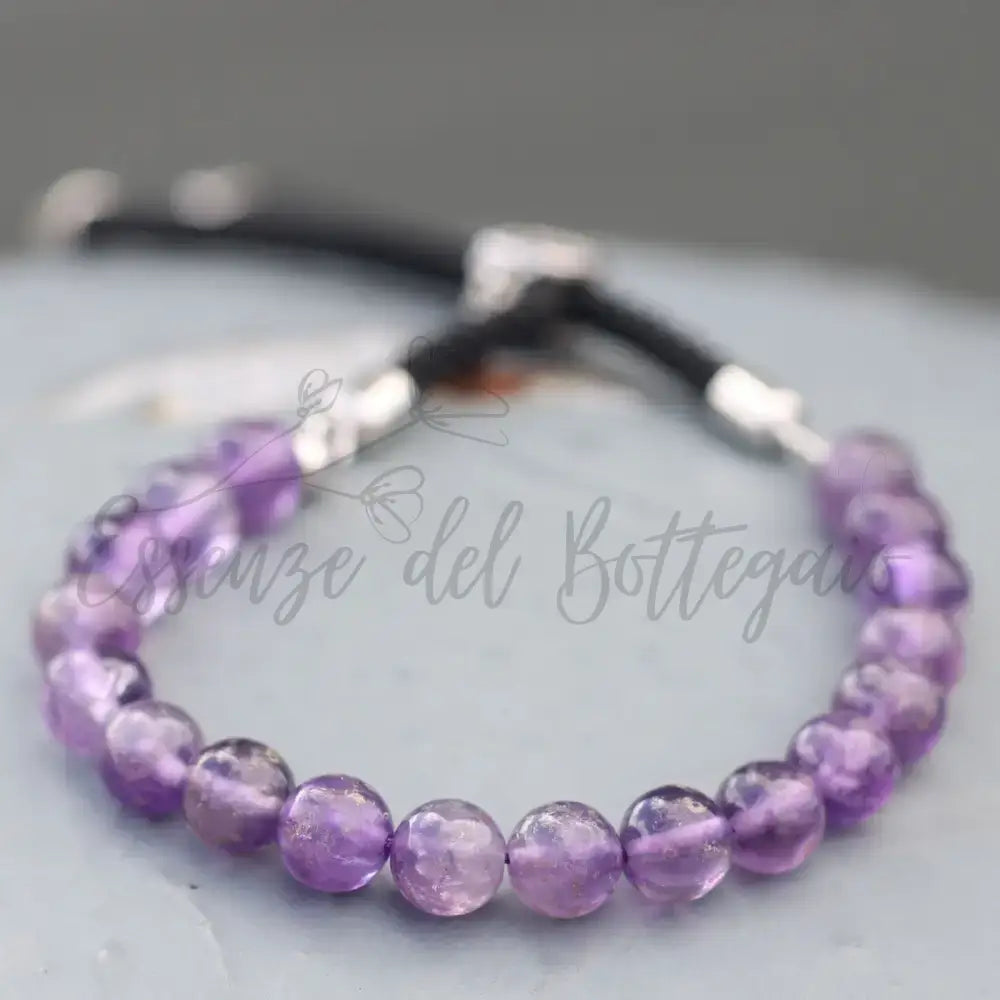 Braccialetto Nero con terminali placcati argento 925 - Gemstones String Bracelets