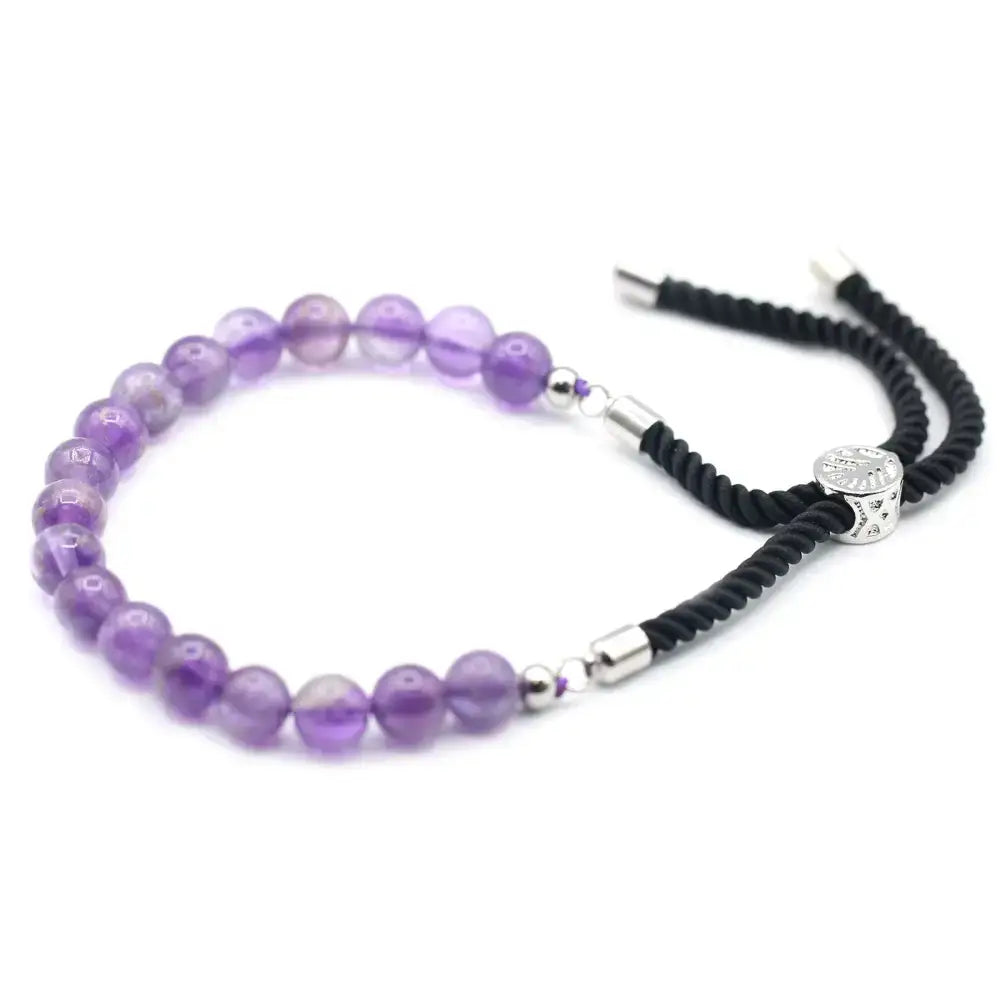 Braccialetto Nero con terminali placcati argento 925 - Gemstones String Bracelets