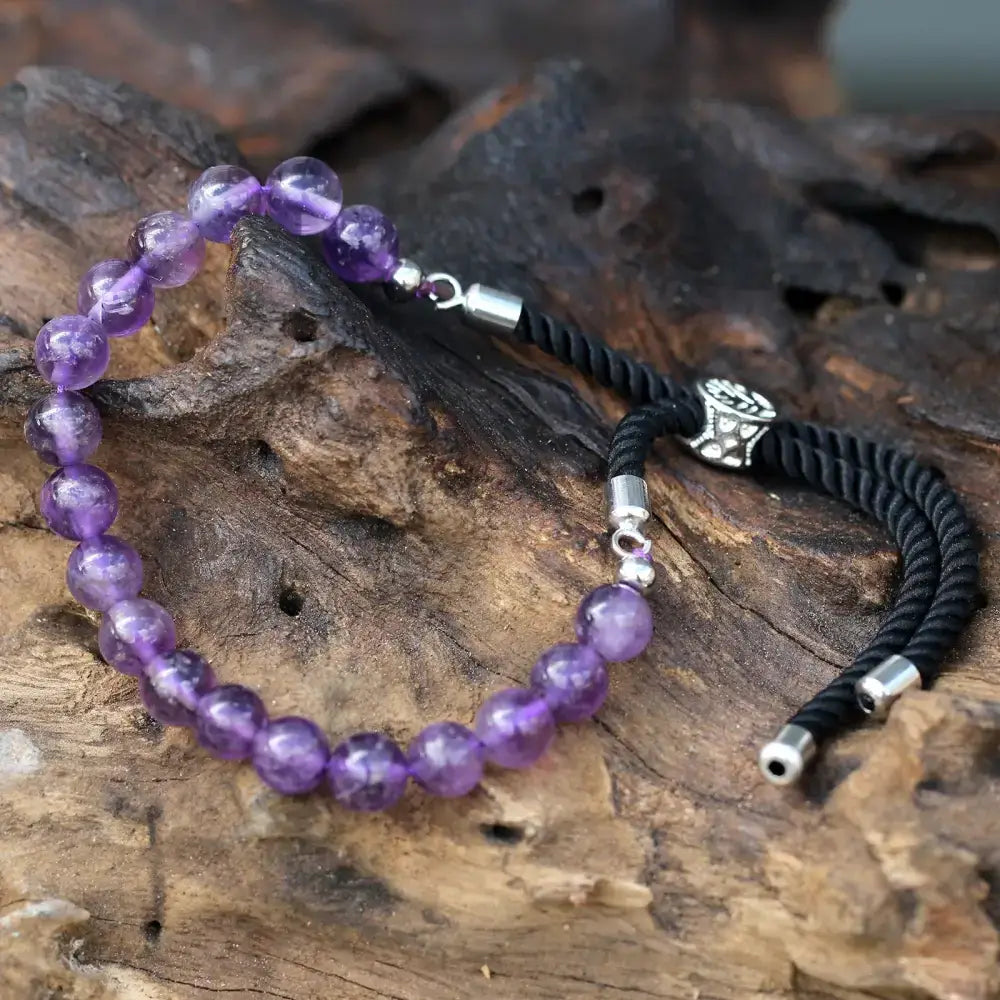 Braccialetto Nero con terminali placcati argento 925 - Gemstones String Bracelets