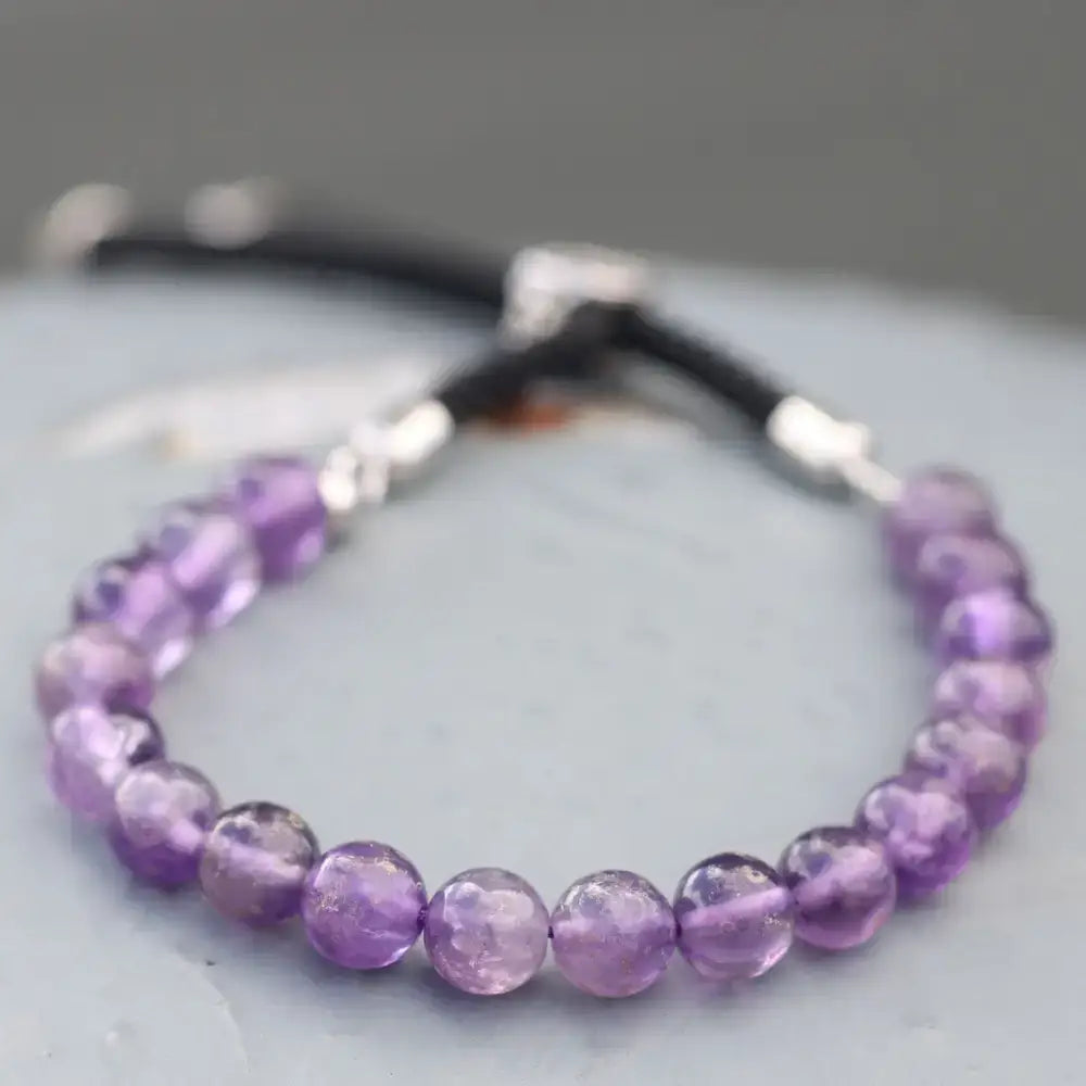 Braccialetto Nero con terminali placcati argento 925 - Gemstones String Bracelets