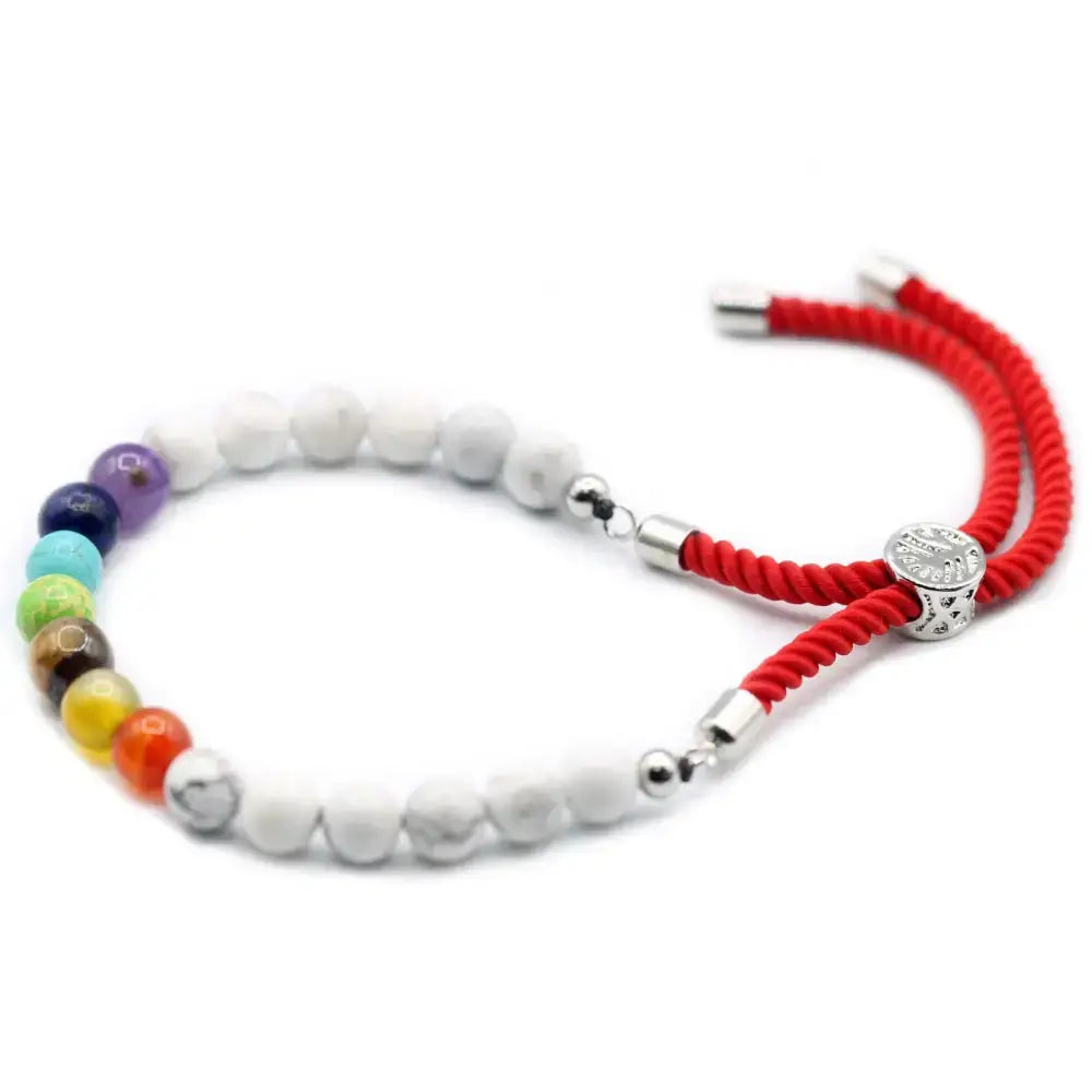 Braccialetto Rosso con Terminali Placcati Argento 925 - Gemstones String Bracelets