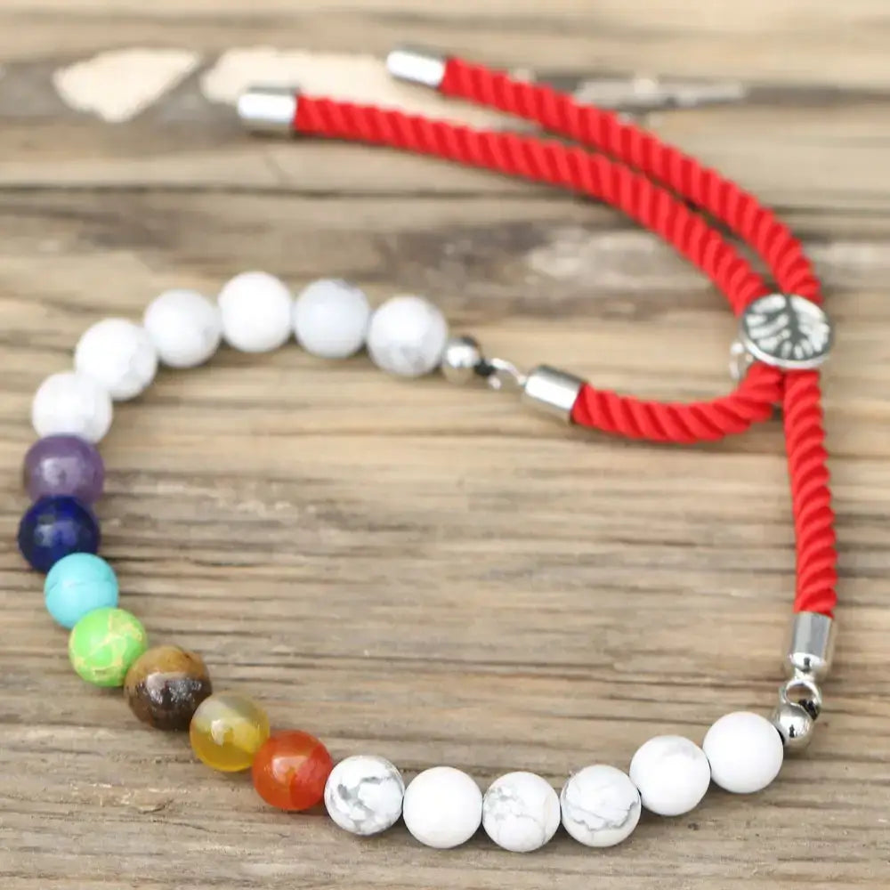 Braccialetto Rosso con Terminali Placcati Argento 925 - Gemstones String Bracelets