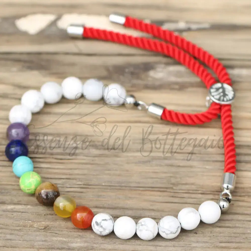 Braccialetto Rosso con Terminali Placcati Argento 925 - Gemstones String Bracelets