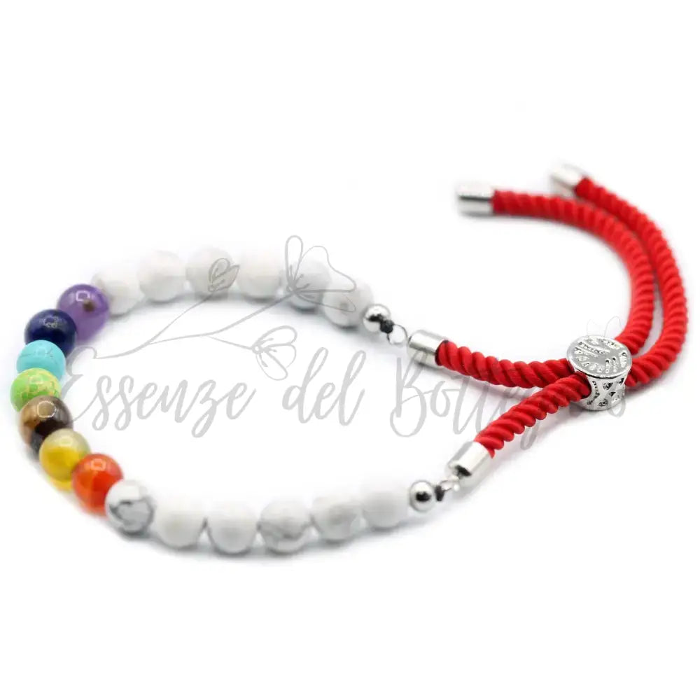 Braccialetto Rosso con Terminali Placcati Argento 925 - Gemstones String Bracelets