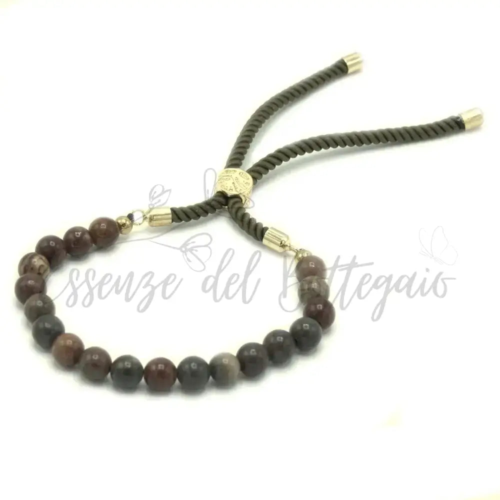 Braccialetto Verde con Terminali Placcati Oro 18k - Diaspro - Gemstones String Bracelets