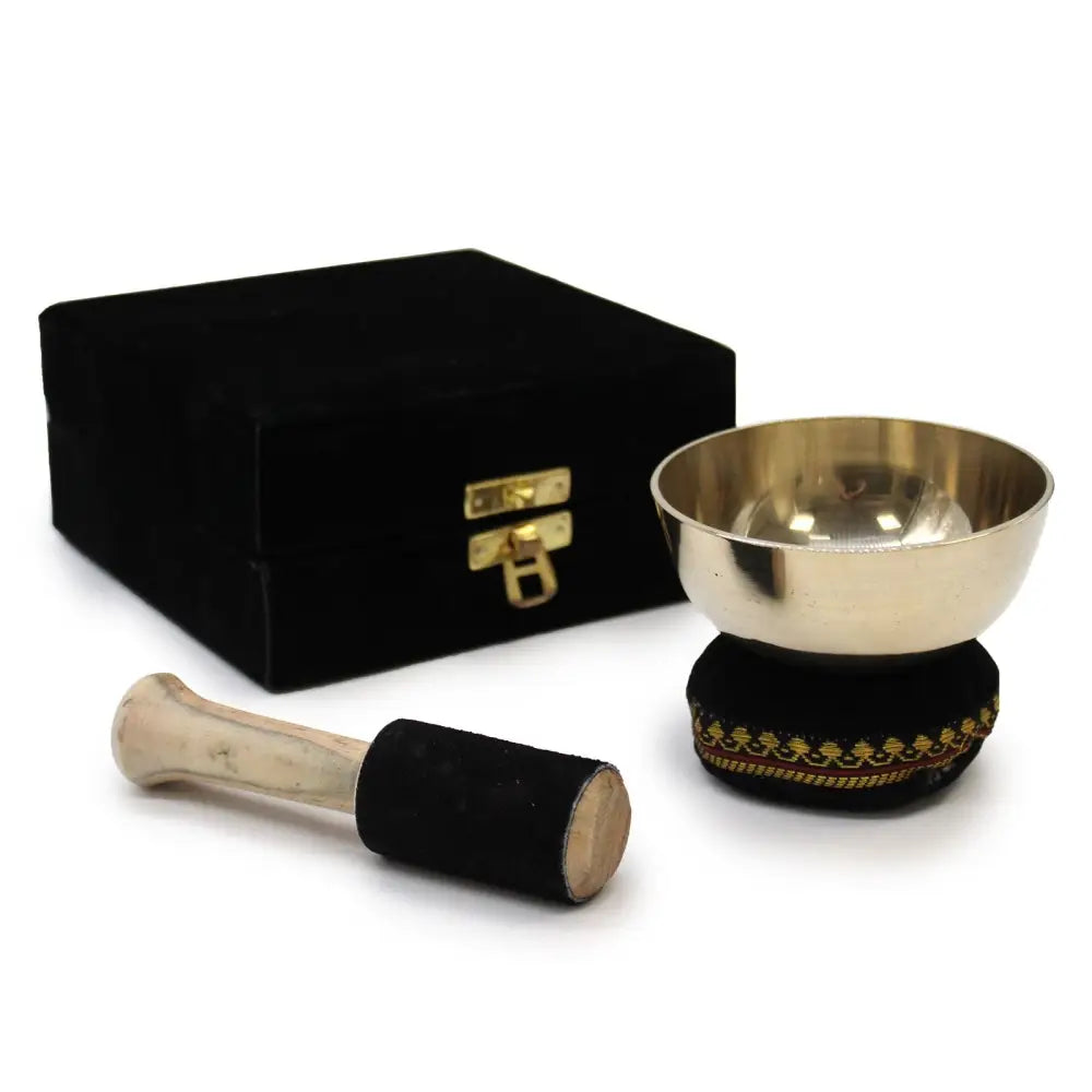 Brass Singing Bowl Gift Set - 9cm - Tibetan Singing Bowls