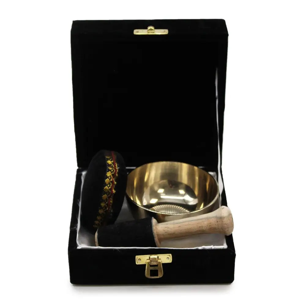 Brass Singing Bowl Gift Set - 9cm - Tibetan Singing Bowls