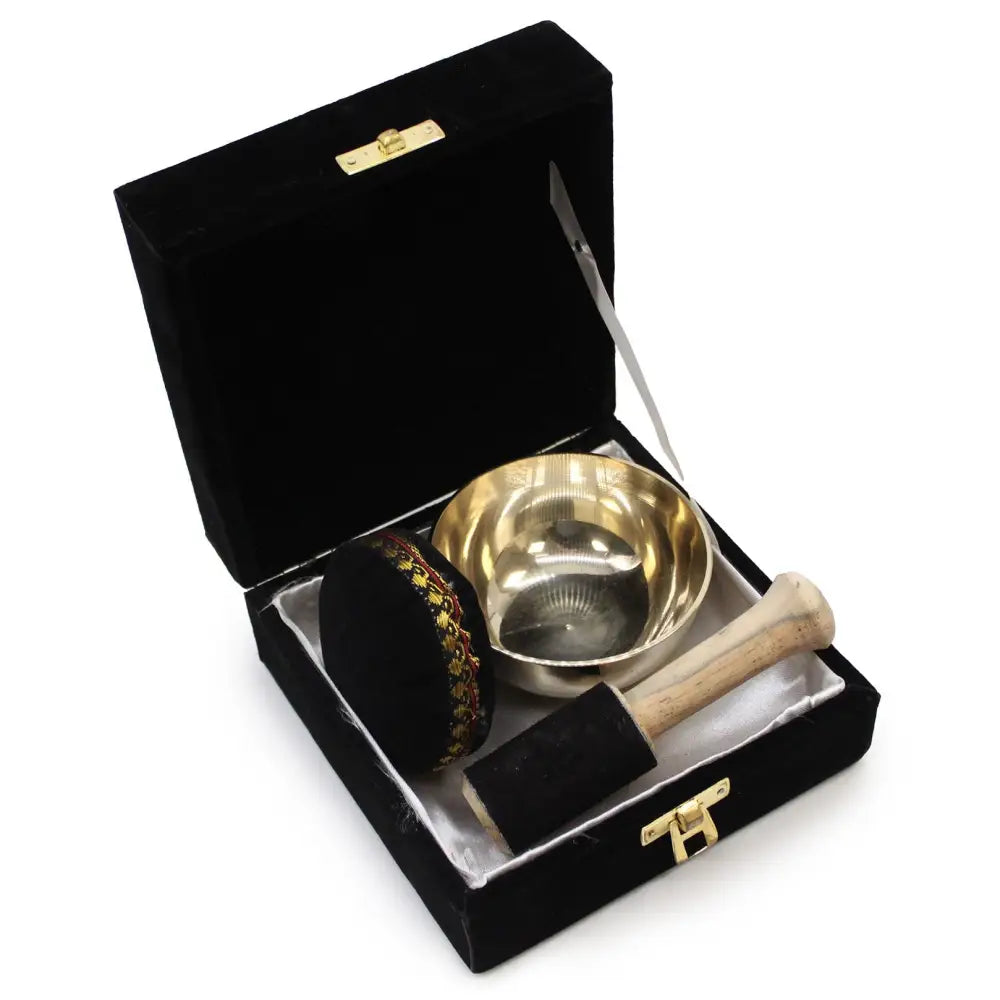 Brass Singing Bowl Gift Set - 9cm - Tibetan Singing Bowls