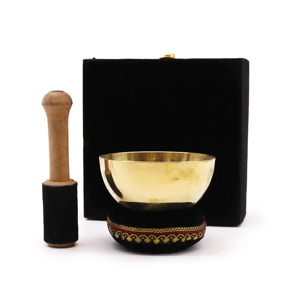 Brass Singing Bowl Gift Set - 9cm - Tibetan Singing Bowls