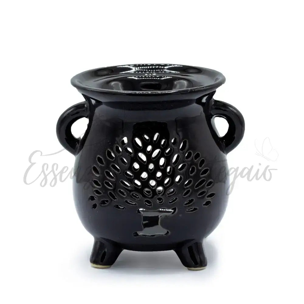 Brucia Essenze - Calderone Albero della Vita - Nero - Floral & Cauldron Oil Burners