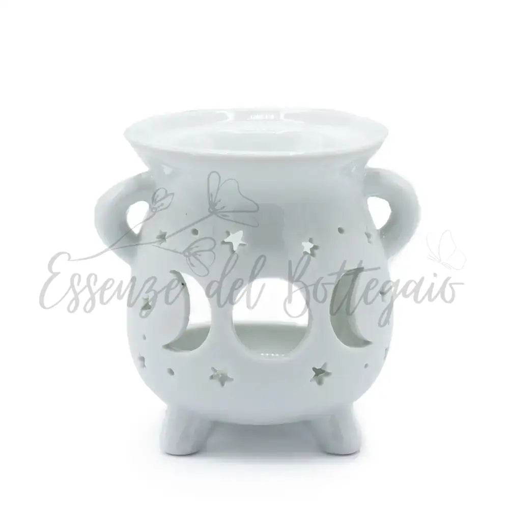 Brucia Essenze - Calderone Fase Lunare - Bianco - Floral & Cauldron Oil Burners