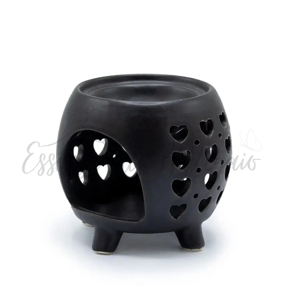 Brucia Essenze - Vaso Cuori - Nero Opaco - Floral & Cauldron Oil Burners