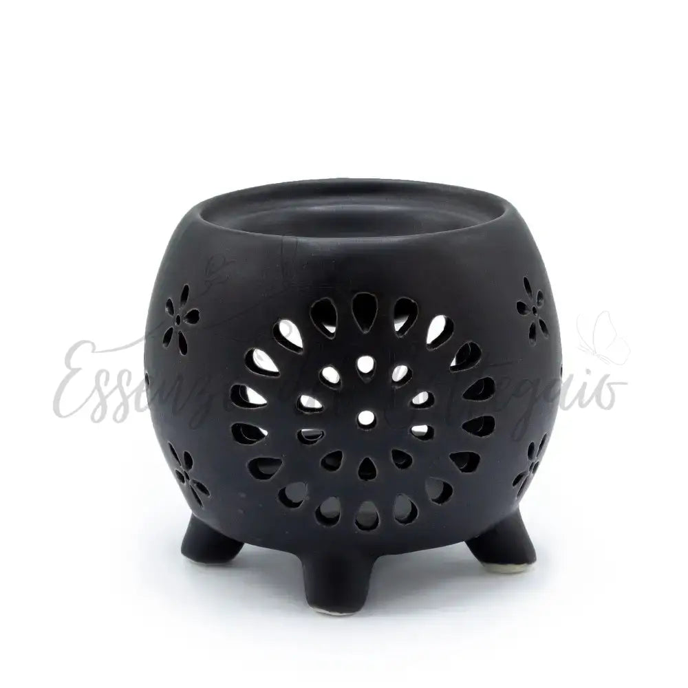 Brucia Essenze - Vaso Fiori - Nero Opaco - Floral & Cauldron Oil Burners