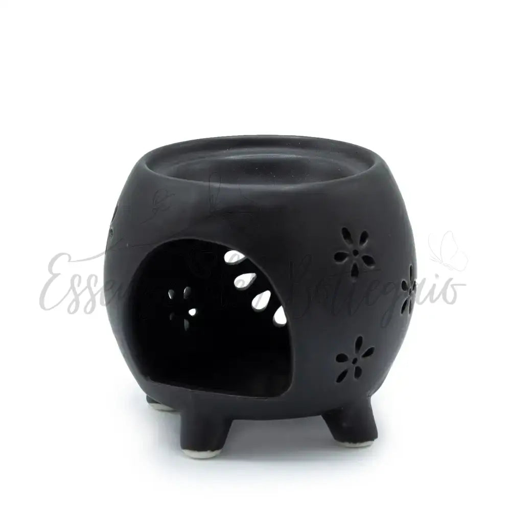 Brucia Essenze - Vaso Fiori - Nero Opaco - Floral & Cauldron Oil Burners