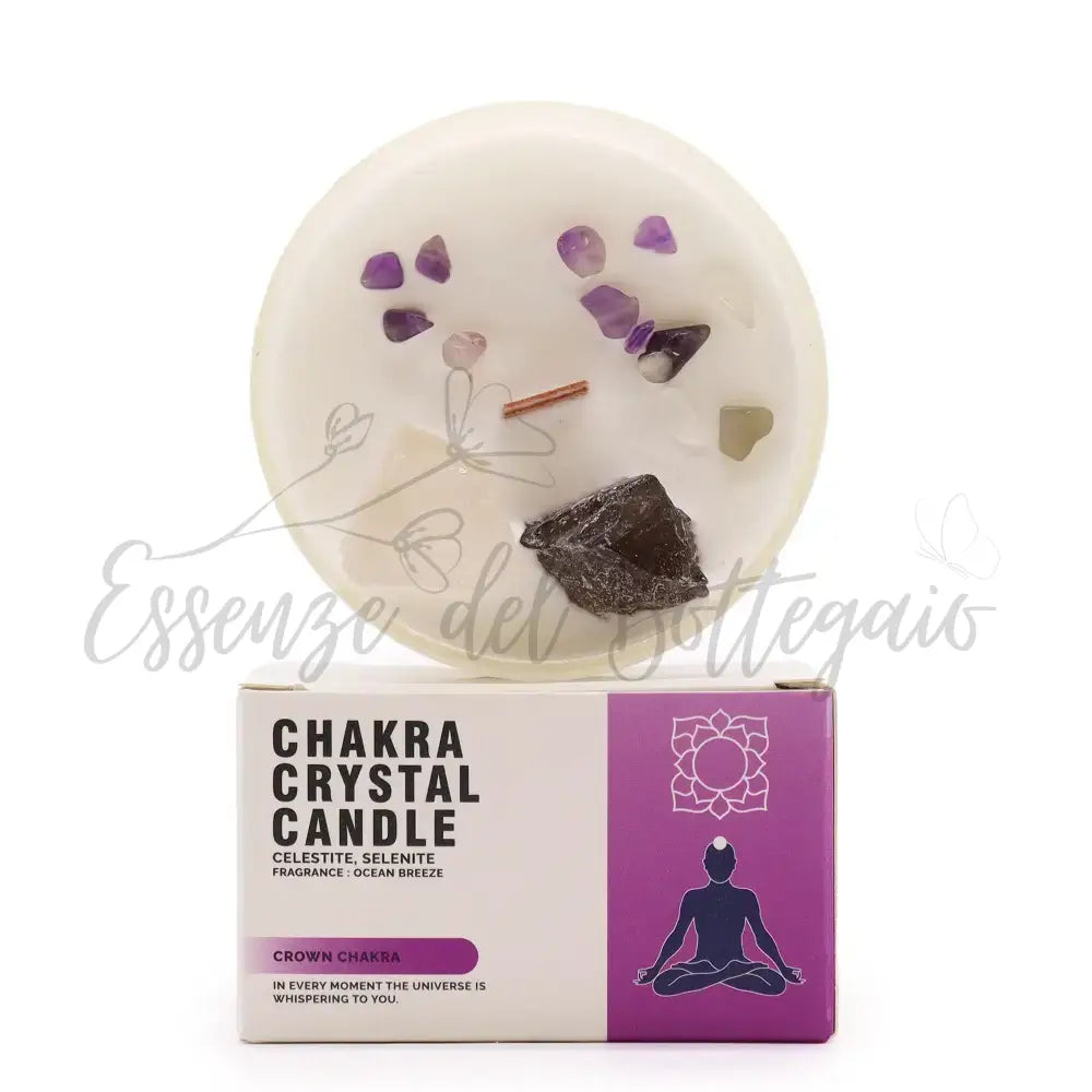 Candela Cristallo Chakra - Chakra della Corona - Chakra Crystal Candles