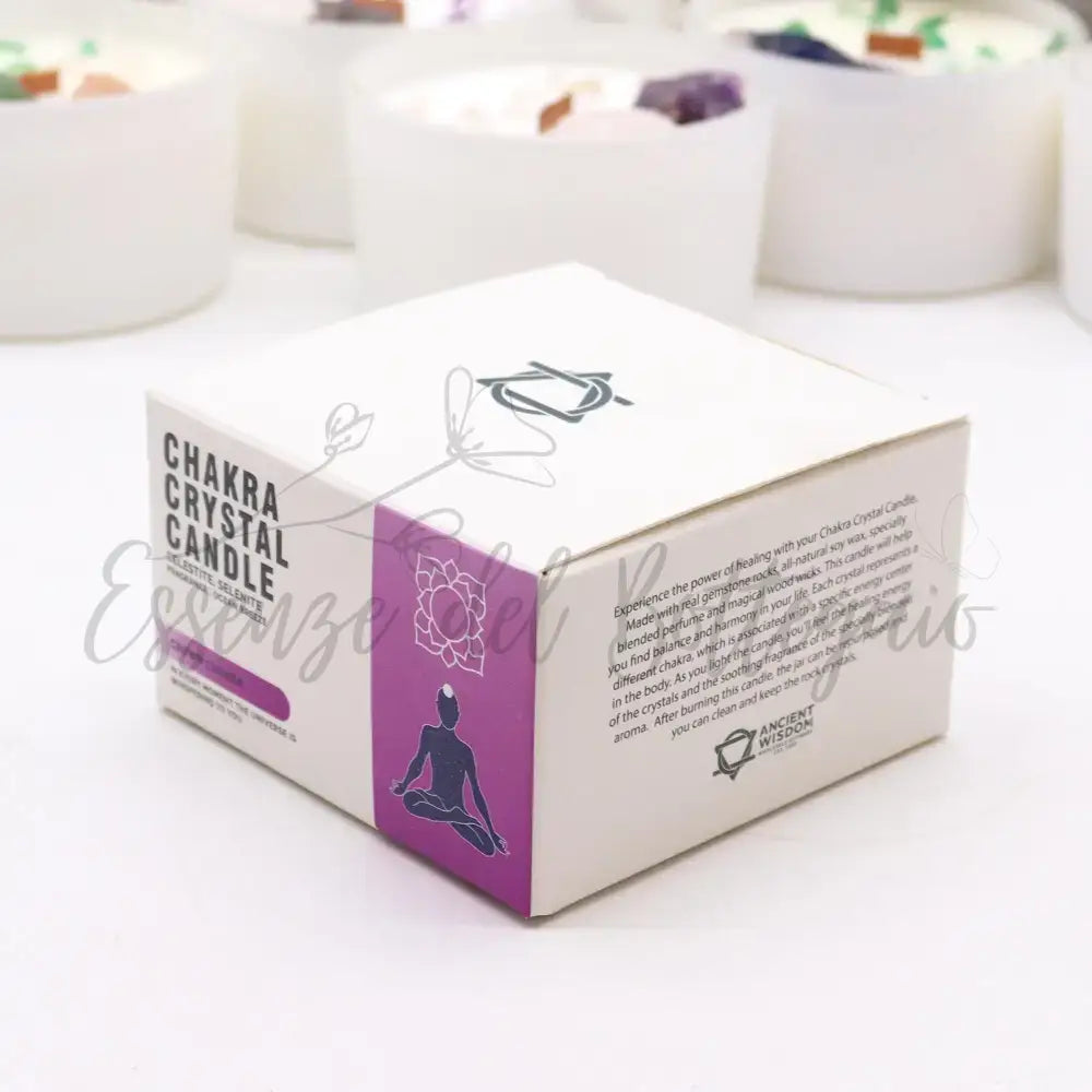 Candela Cristallo Chakra - Chakra della Corona - Chakra Crystal Candles