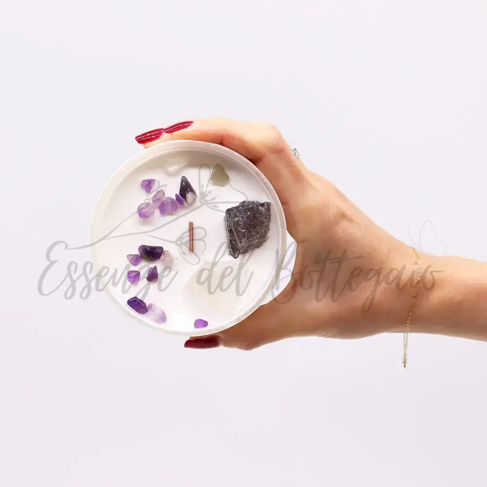 Candela Cristallo Chakra - Chakra della Corona - Chakra Crystal Candles