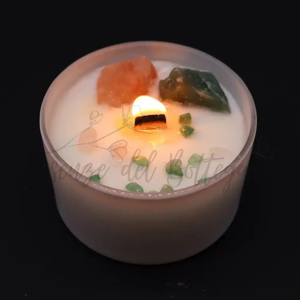 Candela Cristallo Chakra - Chakra del Cuore - Chakra Crystal Candles