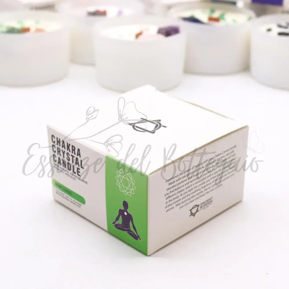 Candela Cristallo Chakra - Chakra del Cuore - Chakra Crystal Candles