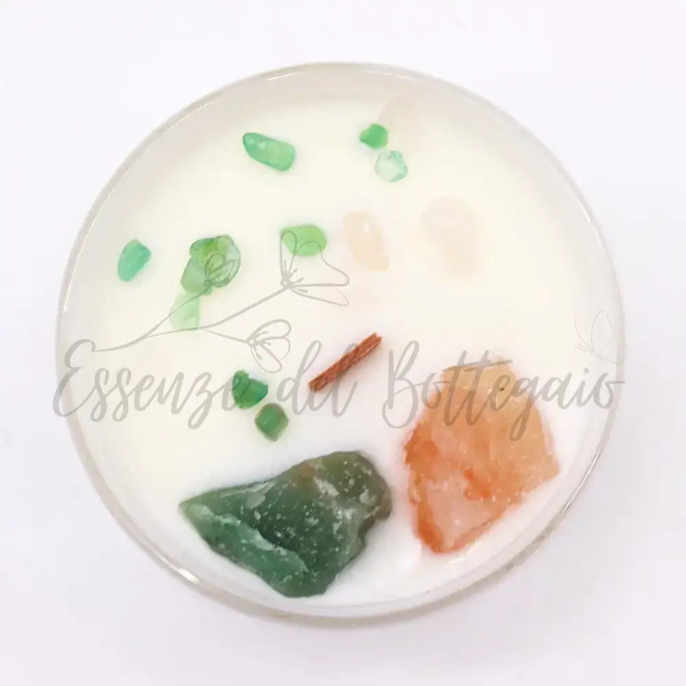 Candela Cristallo Chakra - Chakra del Cuore - Chakra Crystal Candles