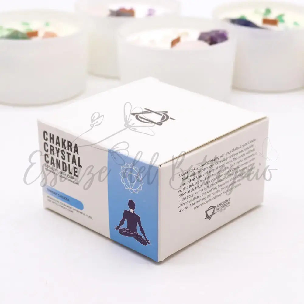 Candela Cristallo Chakra - Chakra della Gola - Chakra Crystal Candles