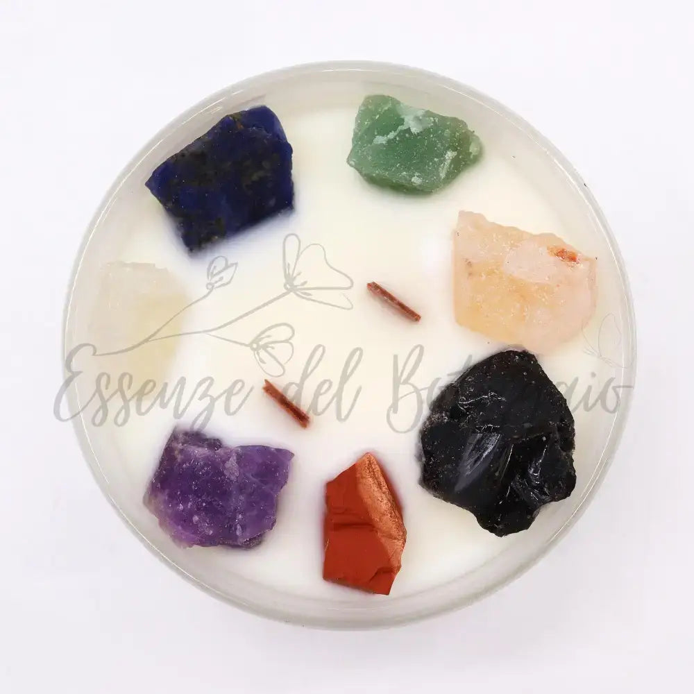 Candela Cristallo Chakra Grande - Sette Chakra - Chakra Crystal Candles