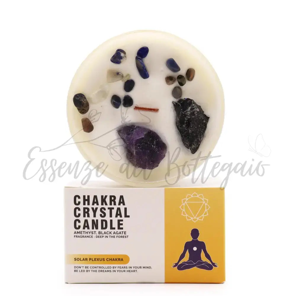 Candela Cristallo Chakra - Chakra del Plesso Solare - Chakra Crystal Candles