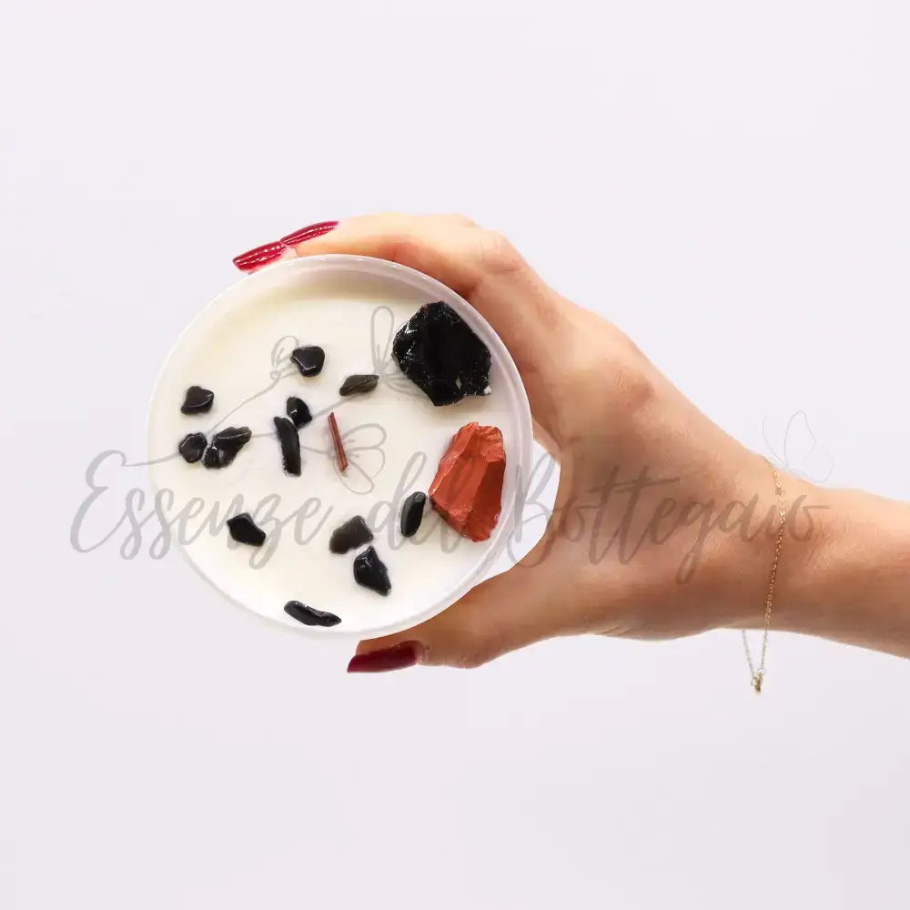 Candela Cristallo Chakra - Chakra della Radice - Chakra Crystal Candles