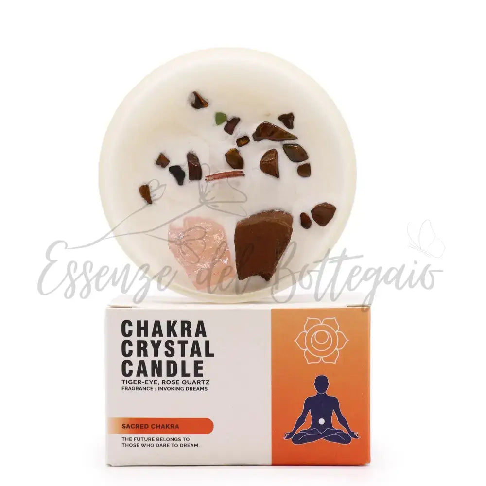 Candela Cristallo Chakra - Chakra Sacrale - Chakra Crystal Candles