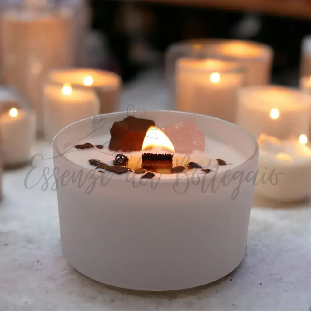 Candela Cristallo Chakra - Chakra Sacrale - Chakra Crystal Candles