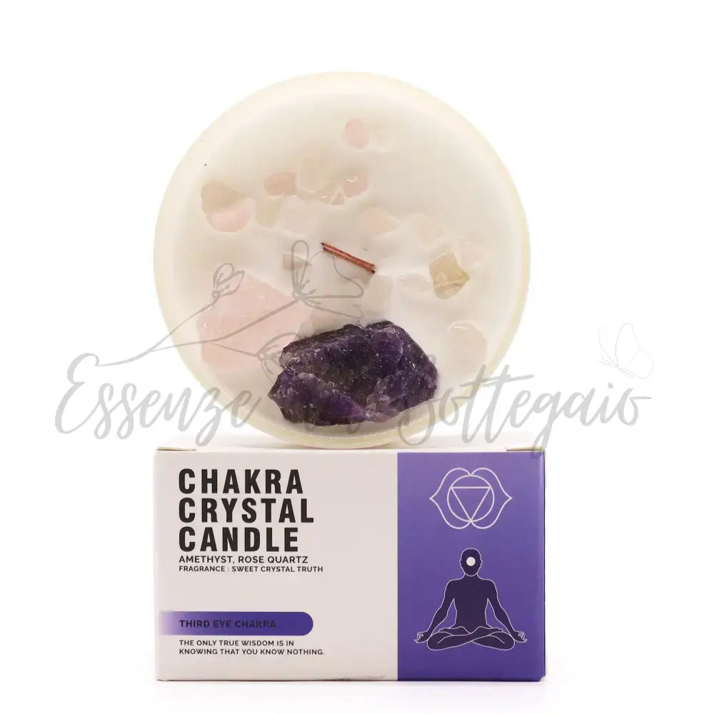 Candela Cristallo Chakra - Chakra del Terzo Occhio - Chakra Crystal Candles