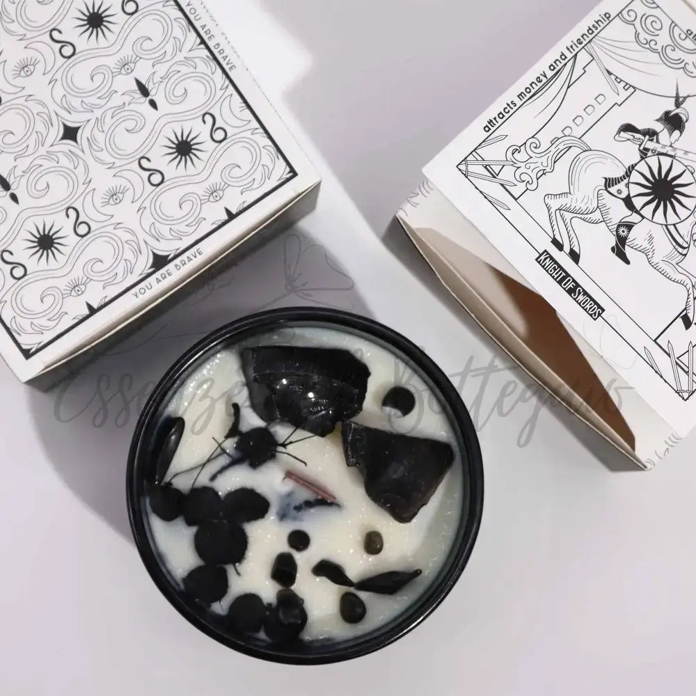 Candela con Fiore Magico Hop Hare - Cavaliere di Spade - Hop Hare Crystal Magic Flower Candles