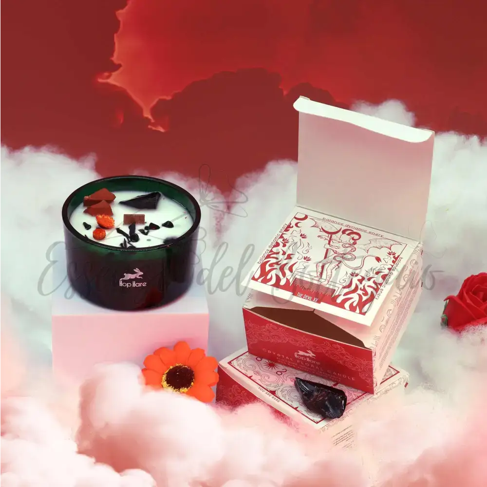Candela con Fiore Magico Hop Hare - il Diavolo - Hop Hare Crystal Magic Flower Candles