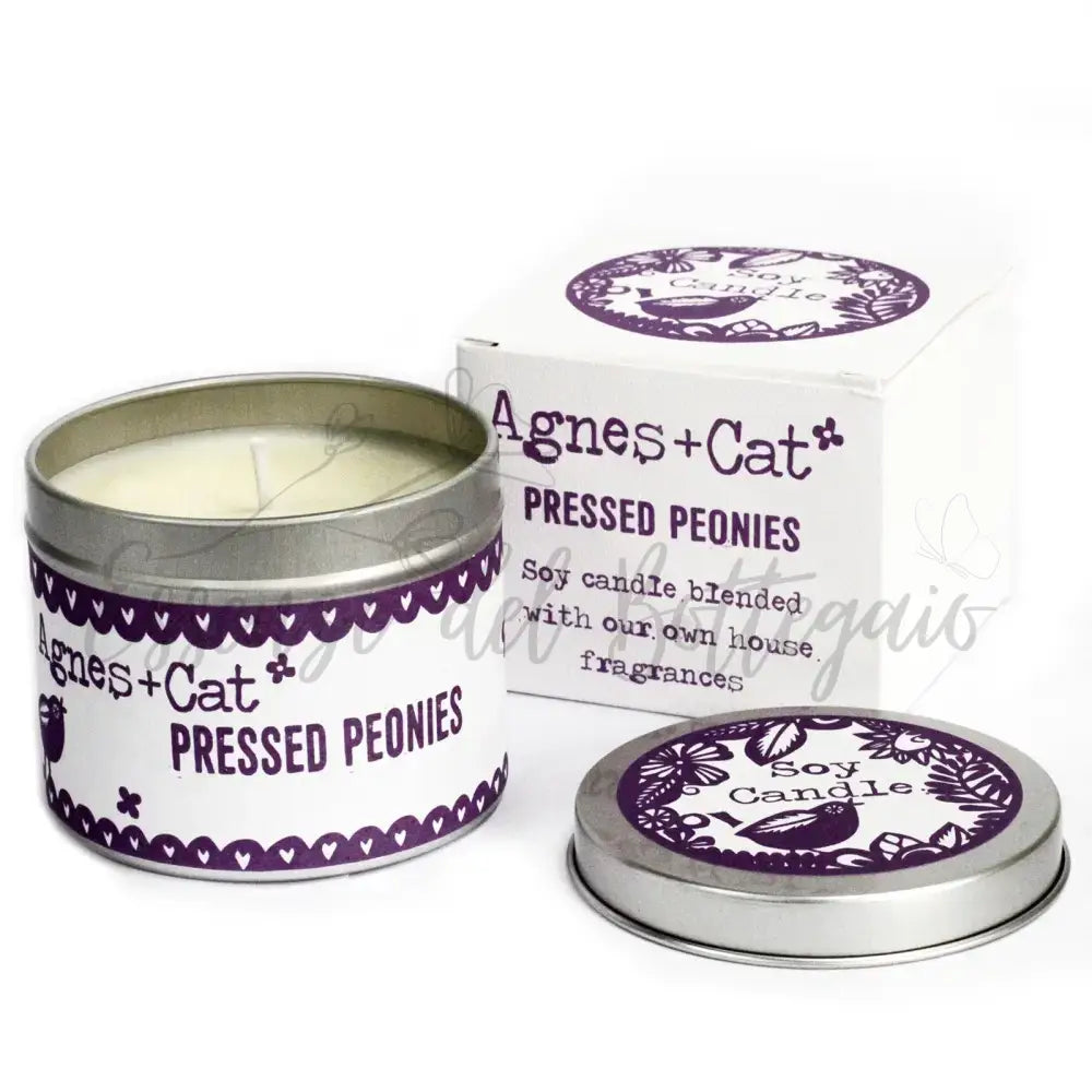 Candela in Lattina - Peonie Pressate - Soy Wax Tin Candles 200 ml
