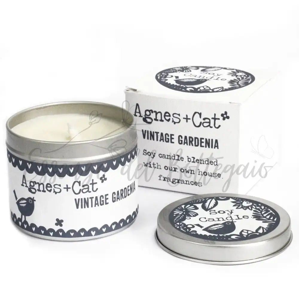 Candela in Lattina - Vintage Gardenia - Soy Wax Tin Candles 200 ml