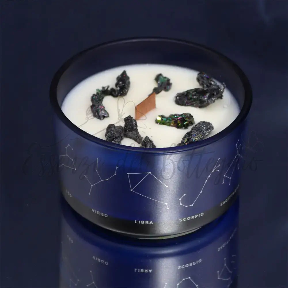 Candela Zodiaco con Braccialetto - Acquario - Zodiac Crystal Candles with Gemstone Bracelet