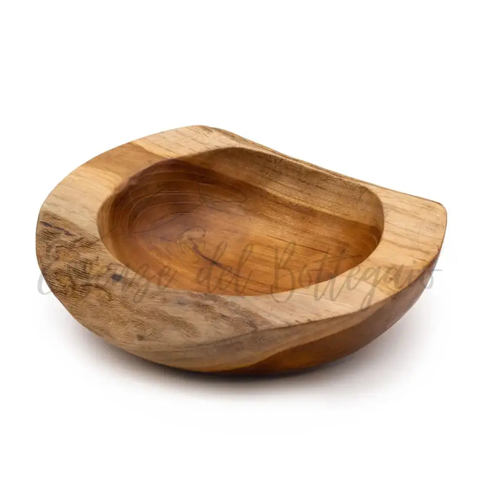 Ciotola Grande in Teak a Forma Naturale - 25x7 cm - Teak Wood Bowls