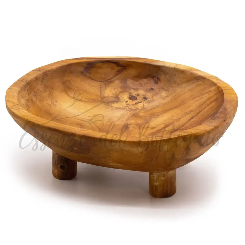 Ciotola in Teak con Piedini 30x23x10 cm - Teak Wood Bowls