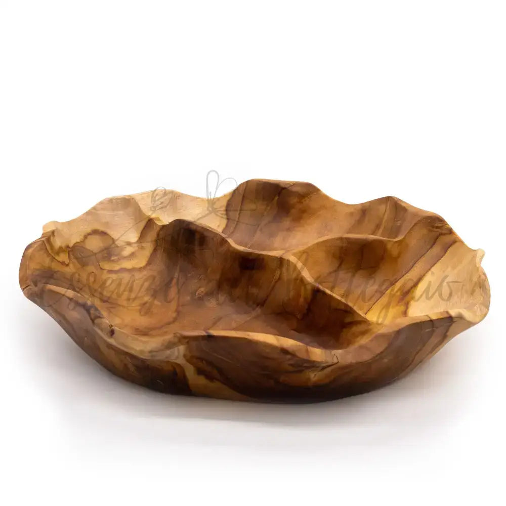 Ciotola in Teak Tre Sezioni Rotonda 30x5,5 cm - Teak Wood Bowls