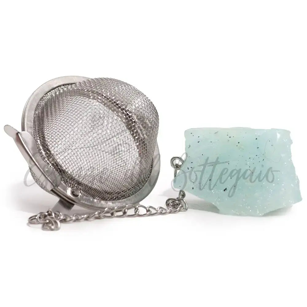 Colino da Tè Pietra Semipreziosa Grezza - Acquamarina - Raw Crystal Gemstone Tea Strainer