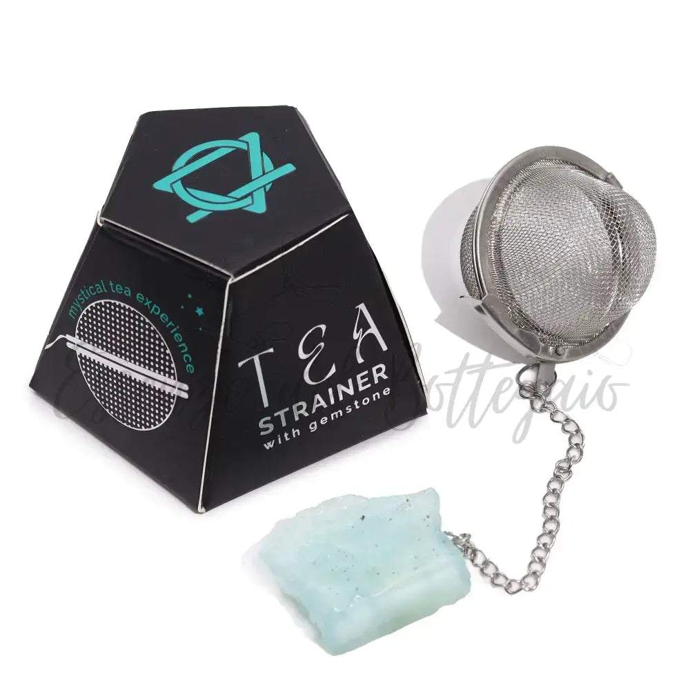 Colino da Tè Pietra Semipreziosa Grezza - Acquamarina - Raw Crystal Gemstone Tea Strainer