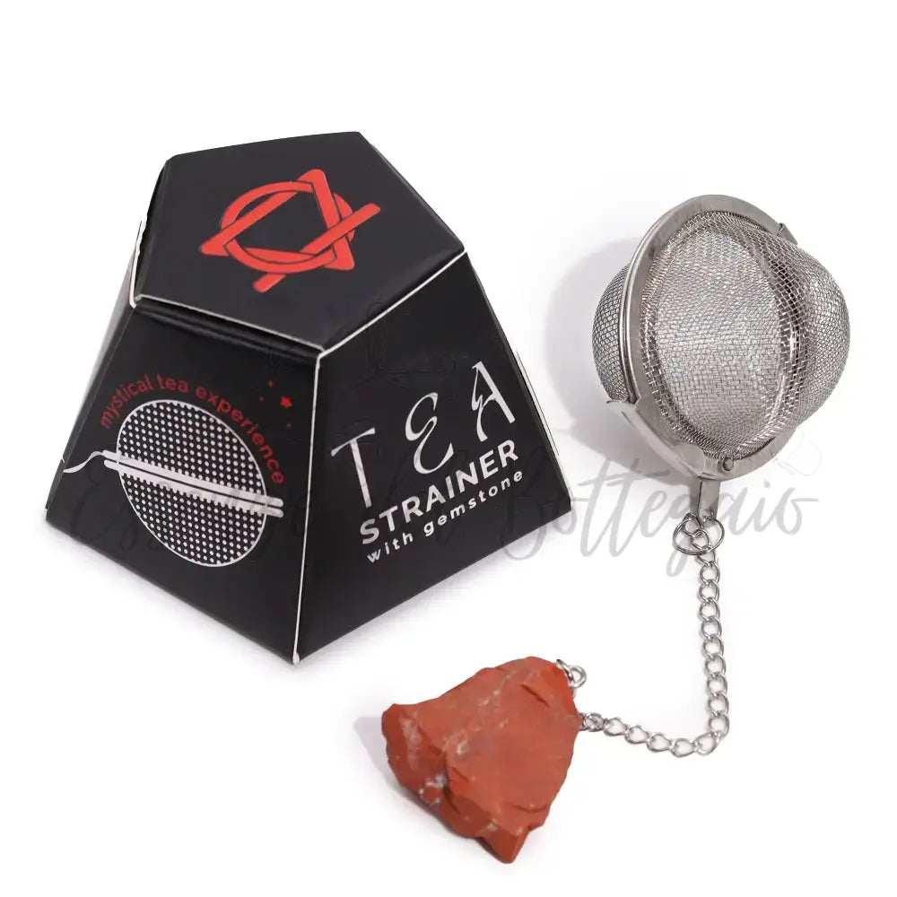 Colino da Tè Pietra Semipreziosa Grezza - Diaspro Rosso - Raw Crystal Gemstone Tea Strainer