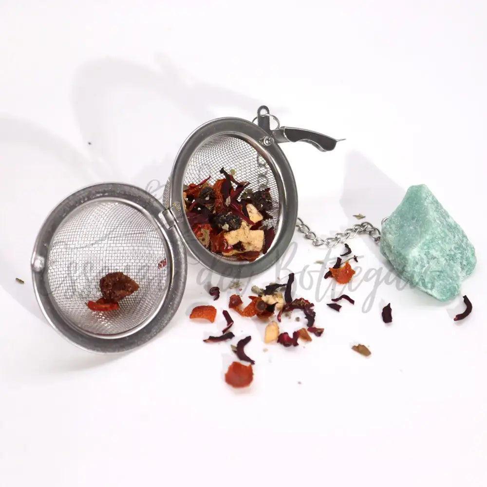 Colino da Tè Pietra Semipreziosa Grezza - Diaspro Rosso - Raw Crystal Gemstone Tea Strainer
