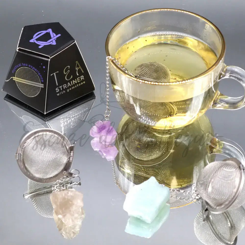 Colino da Tè Pietra Semipreziosa Grezza - Diaspro Rosso - Raw Crystal Gemstone Tea Strainer