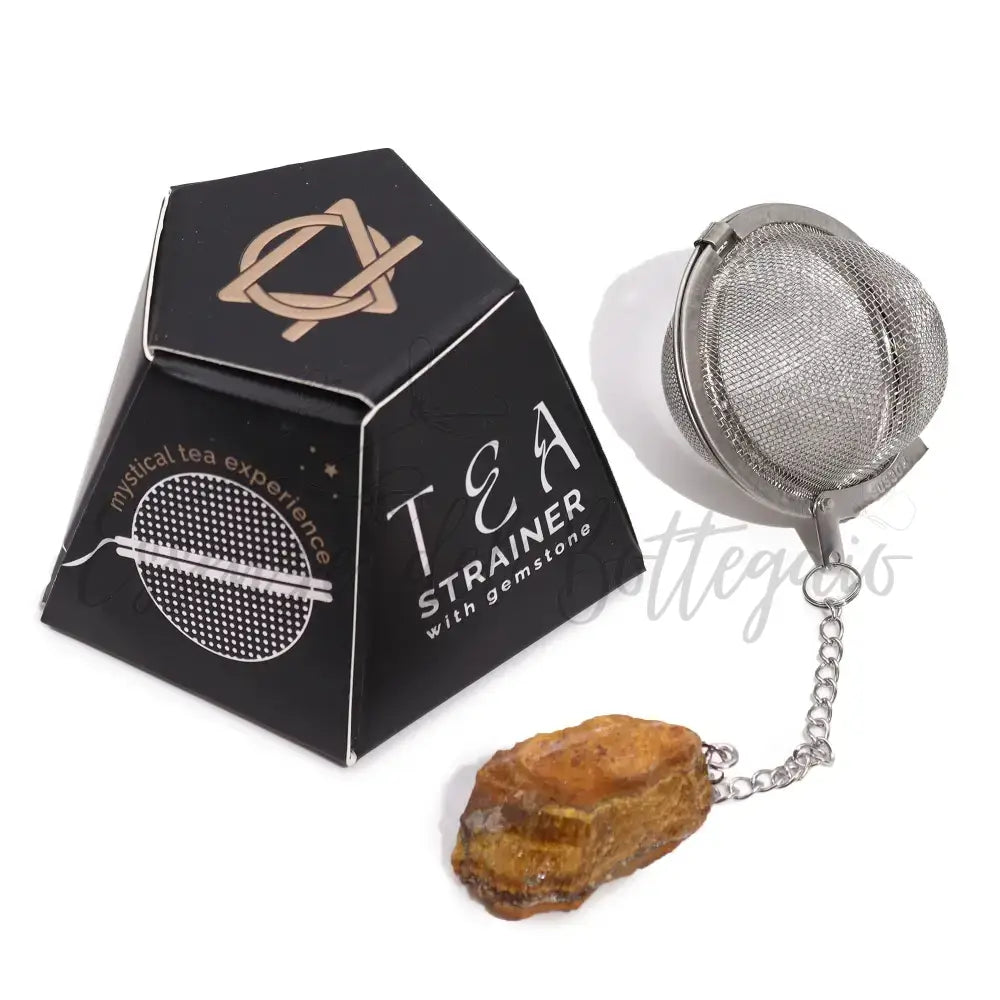 Colino da Tè Pietra Semipreziosa Grezza - Occhio di Tigre - Raw Crystal Gemstone Tea Strainer