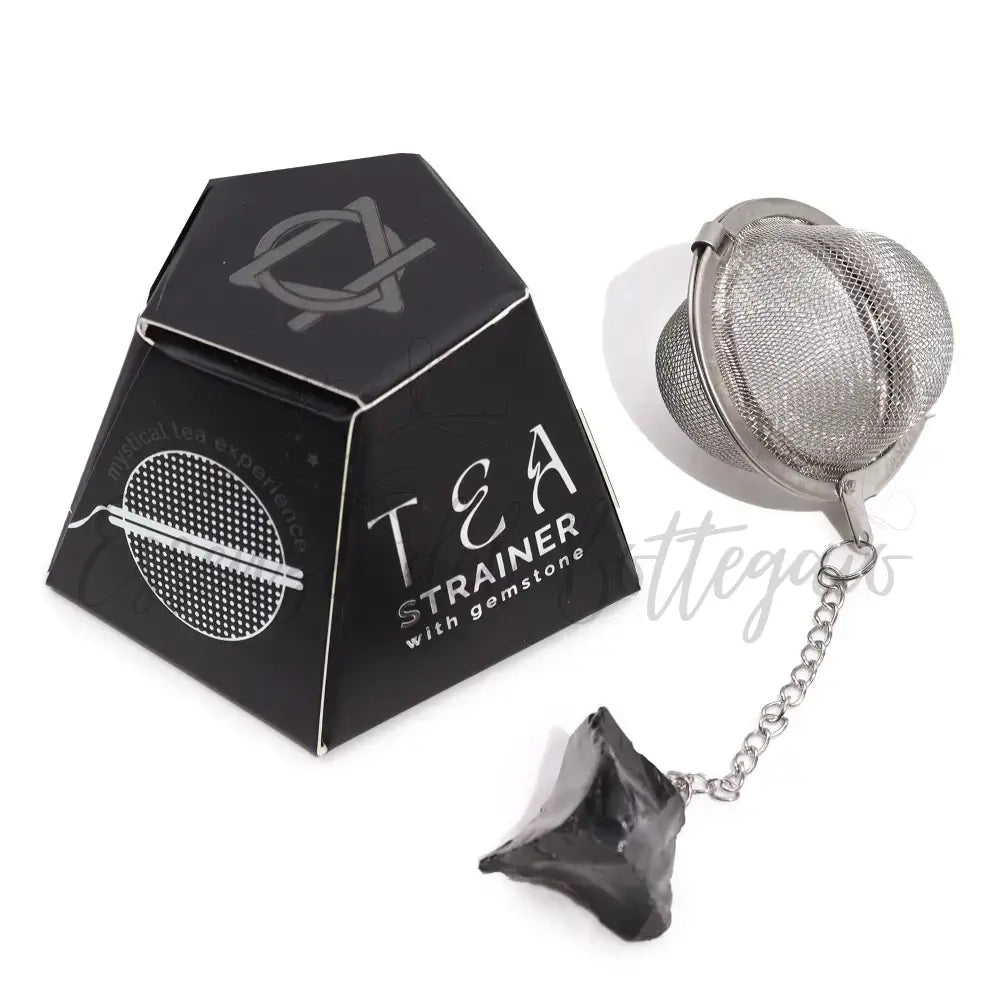 Colino da Tè Pietra Semipreziosa Grezza - Ossidiana Nera - Raw Crystal Gemstone Tea Strainer