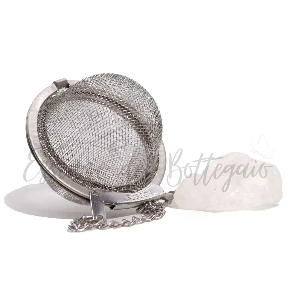 Colino da Tè Pietra Semipreziosa Grezza - Quarzo di Rocca - Raw Crystal Gemstone Tea Strainer