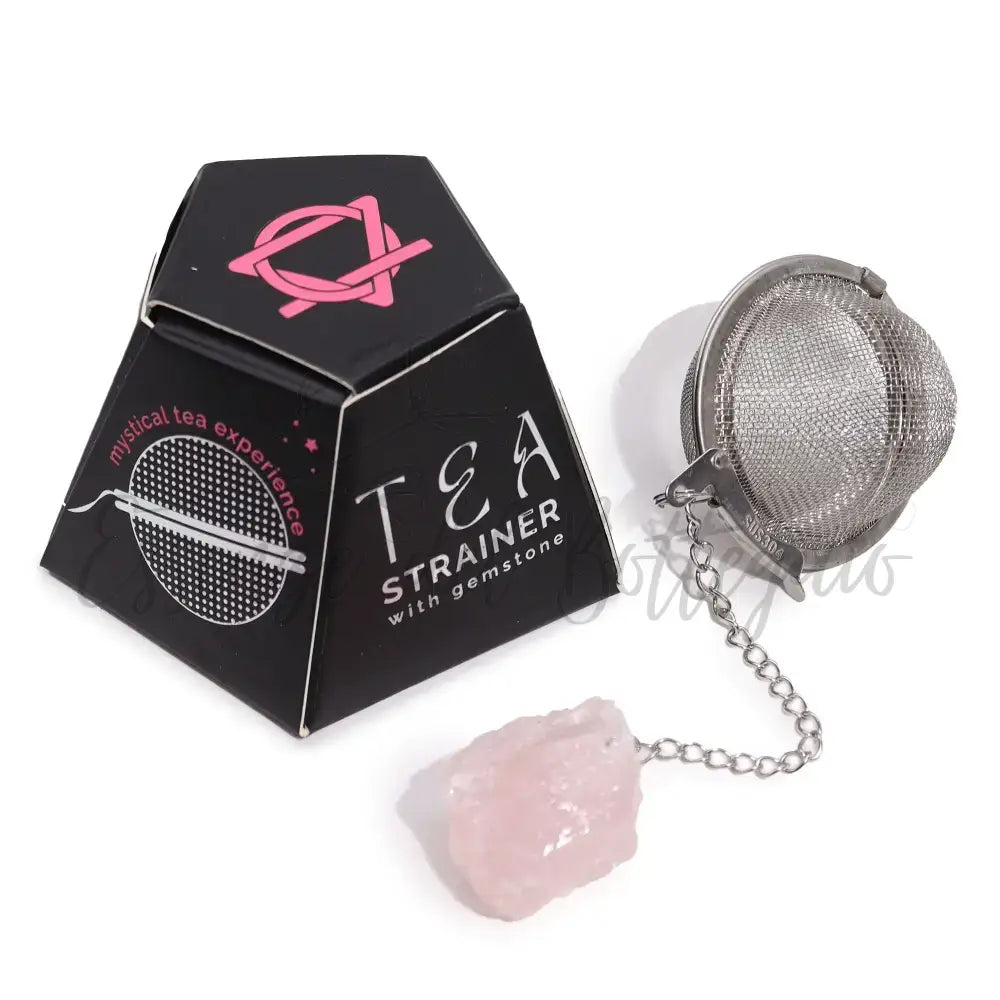 Colino da Tè Pietra Semipreziosa Grezza - Quarzo Rosa - Raw Crystal Gemstone Tea Strainer