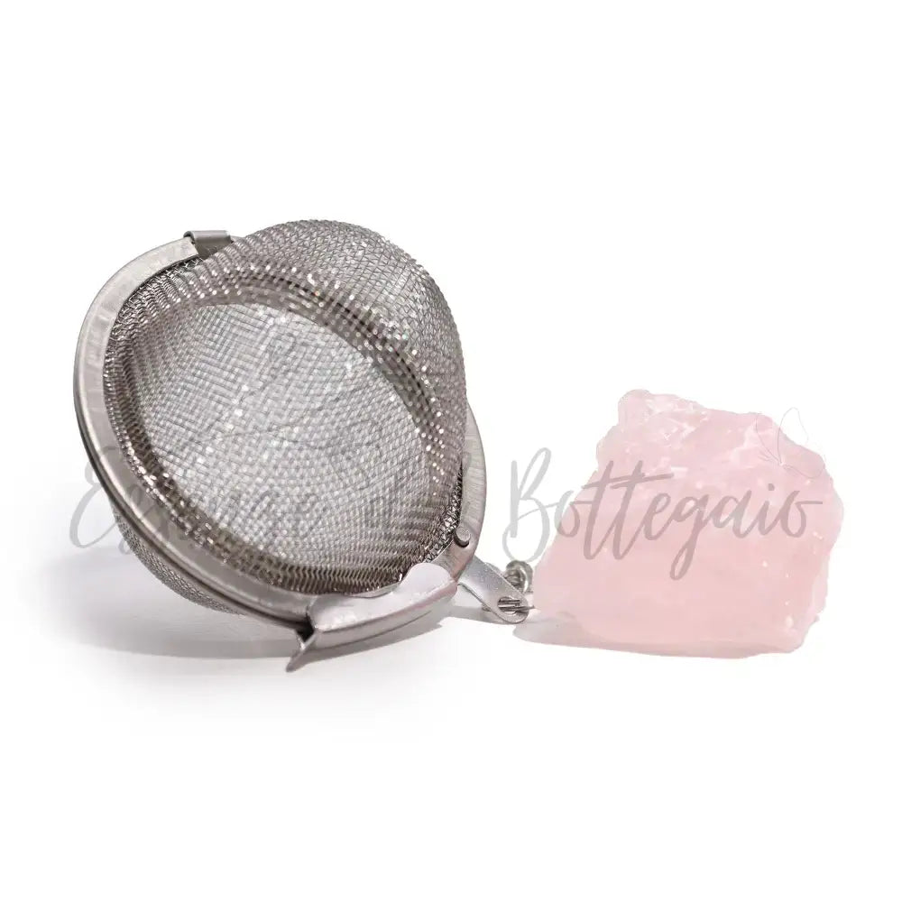 Colino da Tè Pietra Semipreziosa Grezza - Quarzo Rosa - Raw Crystal Gemstone Tea Strainer