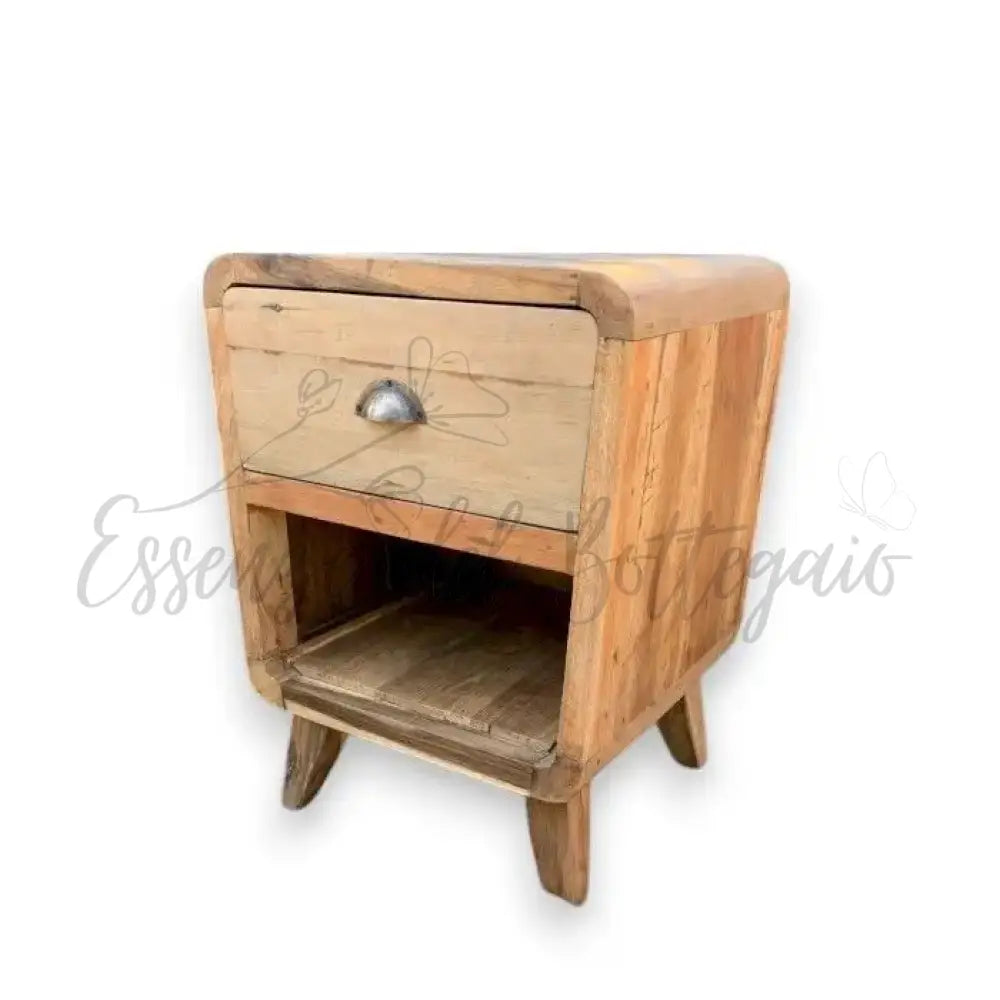 Comodino arrotondato 1 cassetto 45x37x57cm - Recycled Home Furniture from Bali